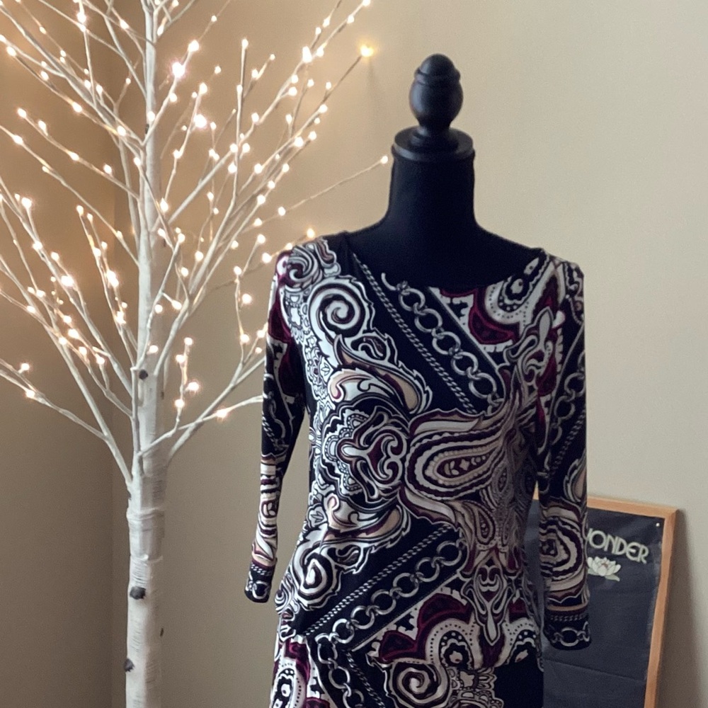Elegant Black and White Patterned Dress